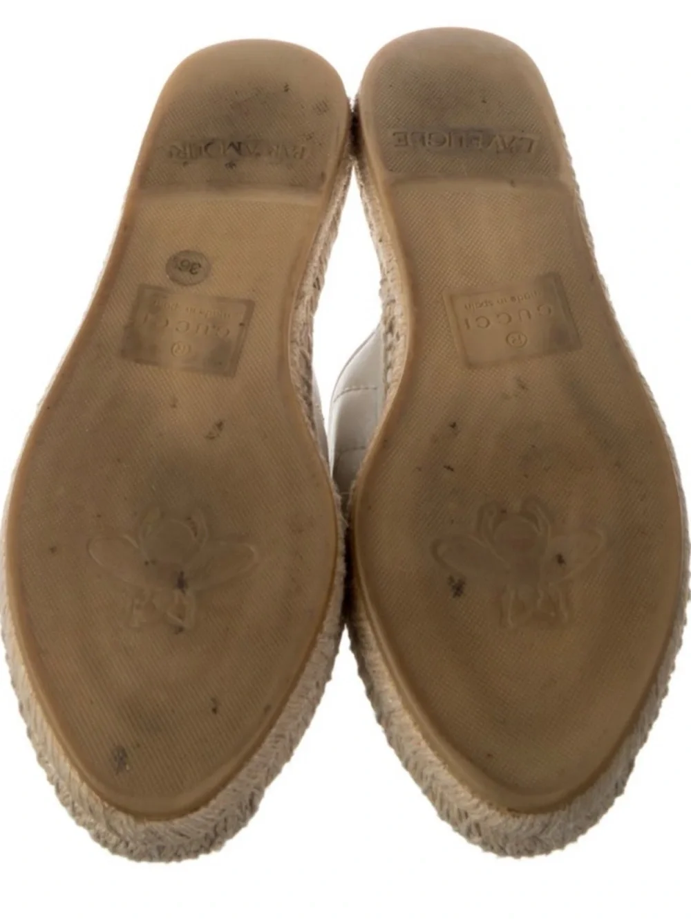 Gucci Marmont espadrille flats‎ black quilted size 6.5 double G GG